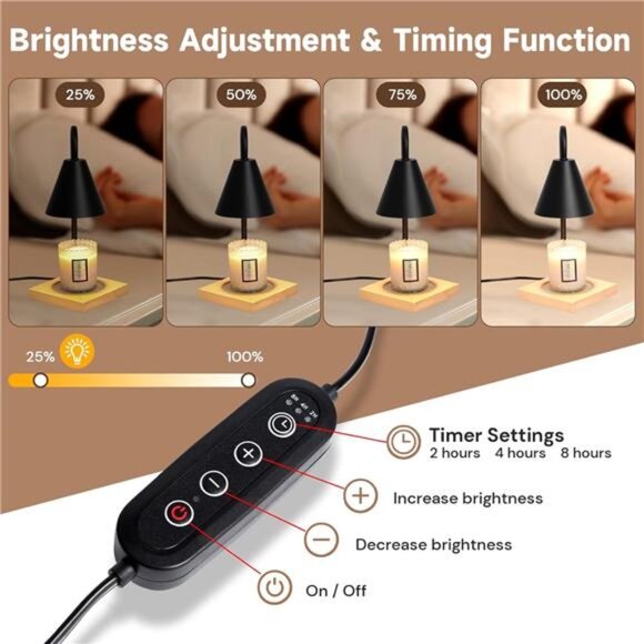 Candle Warmer Lamp, Dimmable Candle Warmer Lamp for Jar Candles, Electric - Picture 9 of 14